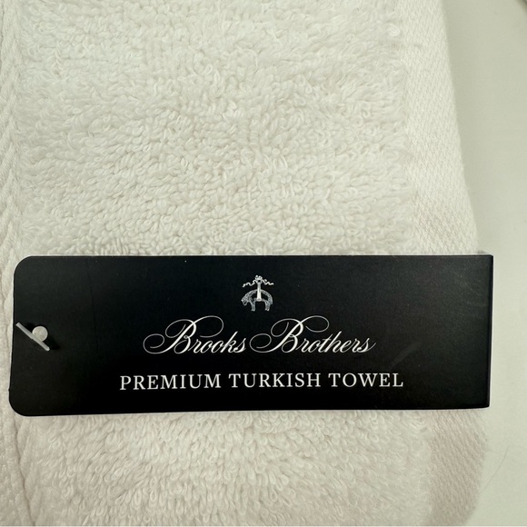 Brooks Brothers Set of 2 bath & 2 hand towels white luxurious cotton NWT - Picture 3 of 7